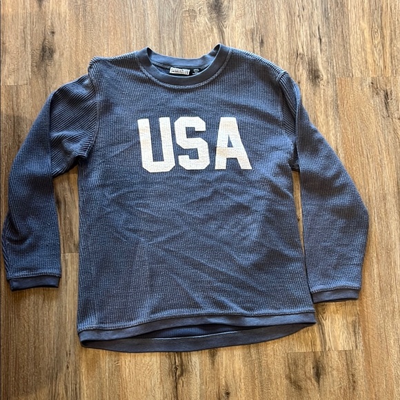 Women’s Corded Blue USA Sweatshirt - Picture 1 of 3